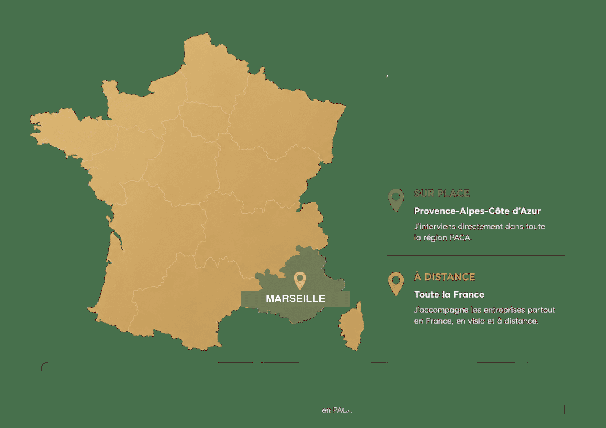 Zone d'intervention JWL Marketing — PACA sur place, France entière à distance
